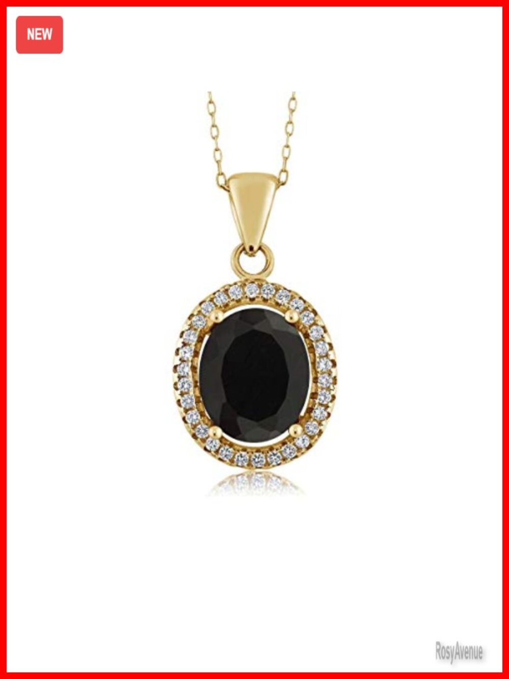 Gemstone Halo Pendant Necklace 925 Silver 18K Yellow Gold Plated